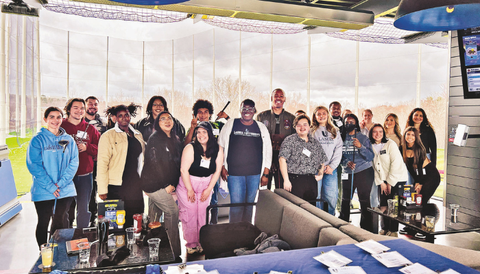 Lasell community members at Topgolf