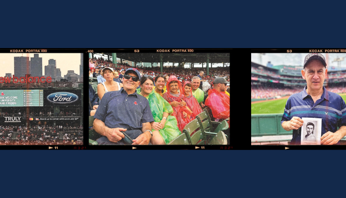 Lasell community members at a Red Sox game