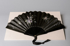 Hand Painted Silk and Wood Fan
