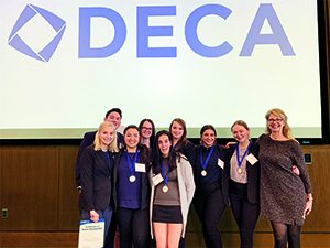 Lasell's DECA Chapter at a regional competition in spring 2020