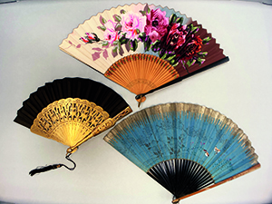 Hand fans donated to the Lasell Fashion Collection by an alum