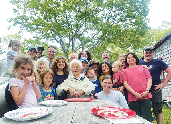 Nancy Carruthers Taber '38 on her 105th birthday with family
