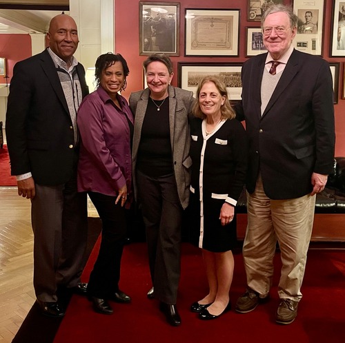  Pictured left to right: Eric Turner; Wanda Whitmore; Sarah Neill, assistant vice president of alumni engagement and philanthropy; Carol Goulian Stewart '71; and her husband, Victor.