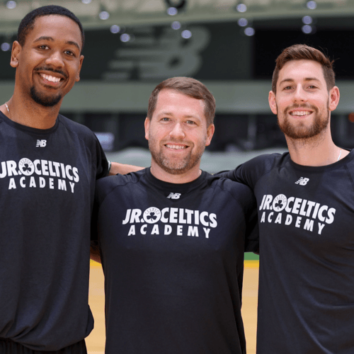 Yordan Villalon '17 (left) works for the Celtics with Patrick Jordan-Quern ’10 G’14 (center), and Dylan Sullivan ’15.