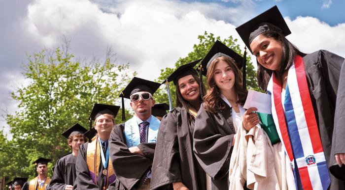 Lasell University students at 2024 Commencement