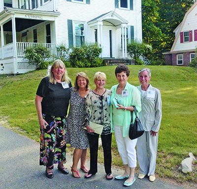 Vivien Ash Gallagher (right) with friends from the Class of 1964 at their 50th Reunion, pictured left to right: Sue Coster Malsin, Sue Yates Kindelan, Jan Slocum, Claire Monahan Knox, and Gallagher.