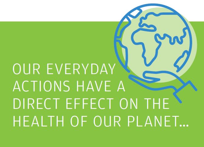OUR EVERYDAY  ACTIONS HAVE A   DIRECT EFFECT ON THE HEALTH OF OUR PLANET…