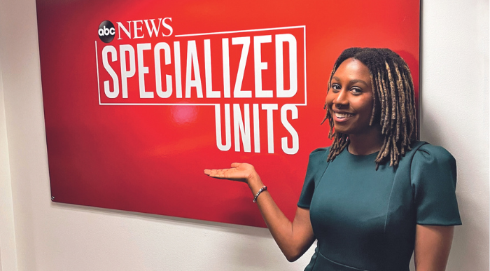 Jalynn Hilton '23 at ABC News' Specialized Units office