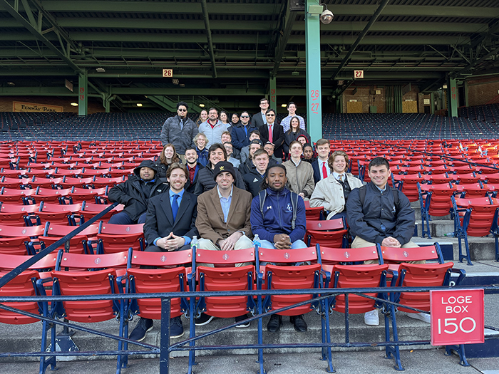 Lasell University students at Fenway Park