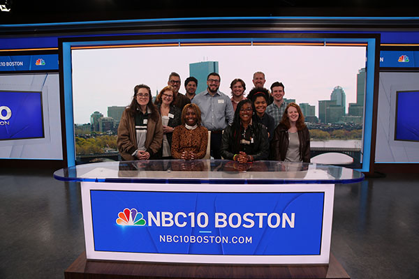 Lasell University students at NBC10 Boston