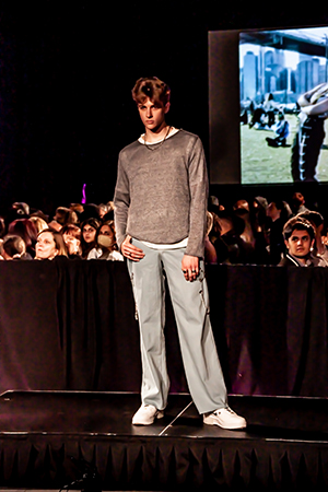 RUNWAY 2023 model in a student-designed outfit