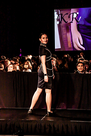 RUNWAY 2023 model in a student-designed outfit