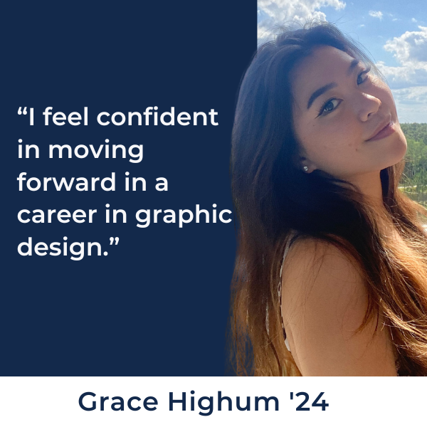 Student profile - I feel confident in moving forward in a career in graphic design.