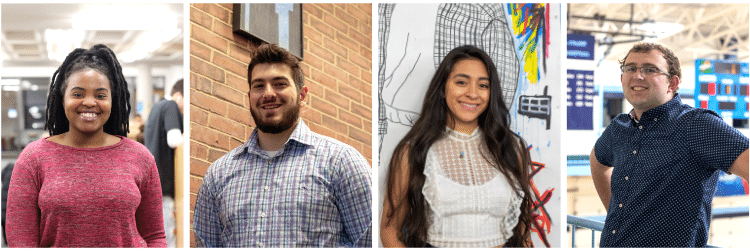 Four lasell Honors program students - two women and two men